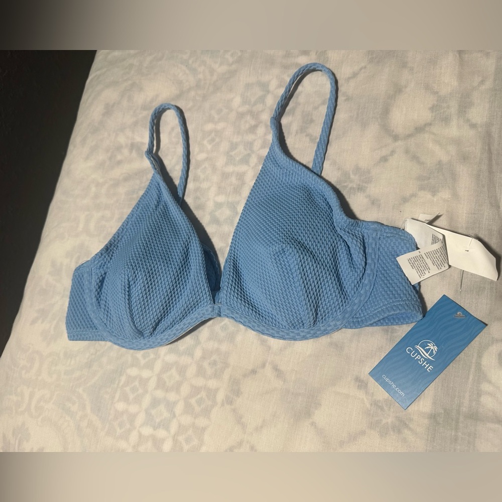 Cupshe Sky Blue Textured Bralette